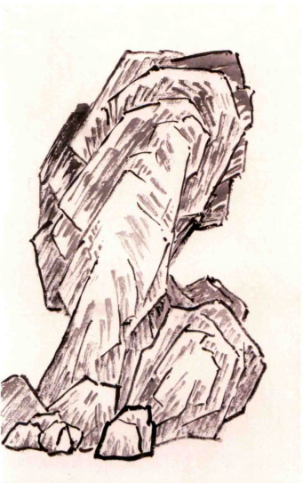 【国画教程】斧劈皴山石画法
