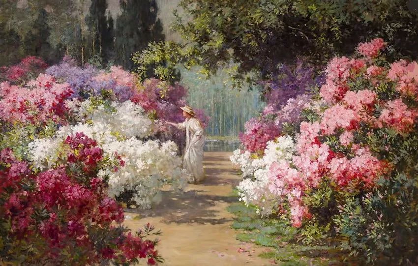 19世纪花园风景看看油画大师们笔下那整片盛开的鲜花