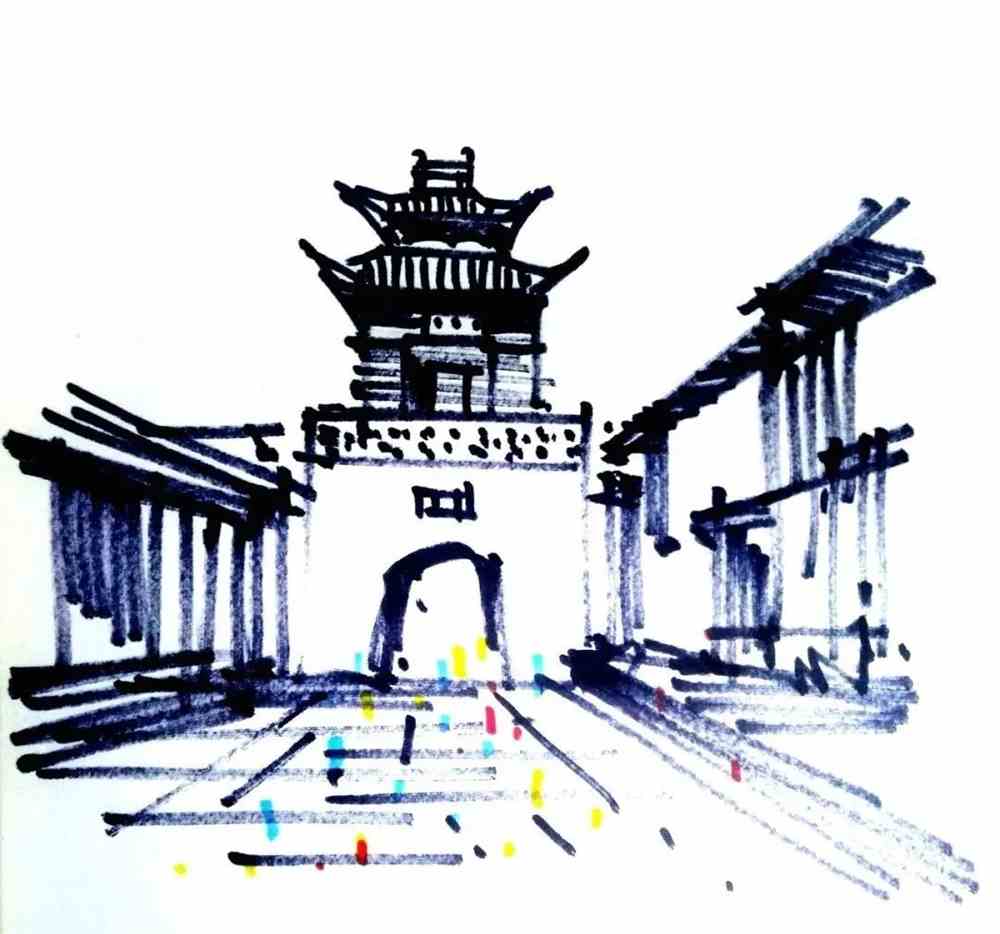 手绘平遥古镇每一笔都是历史的痕迹通过画回望过去