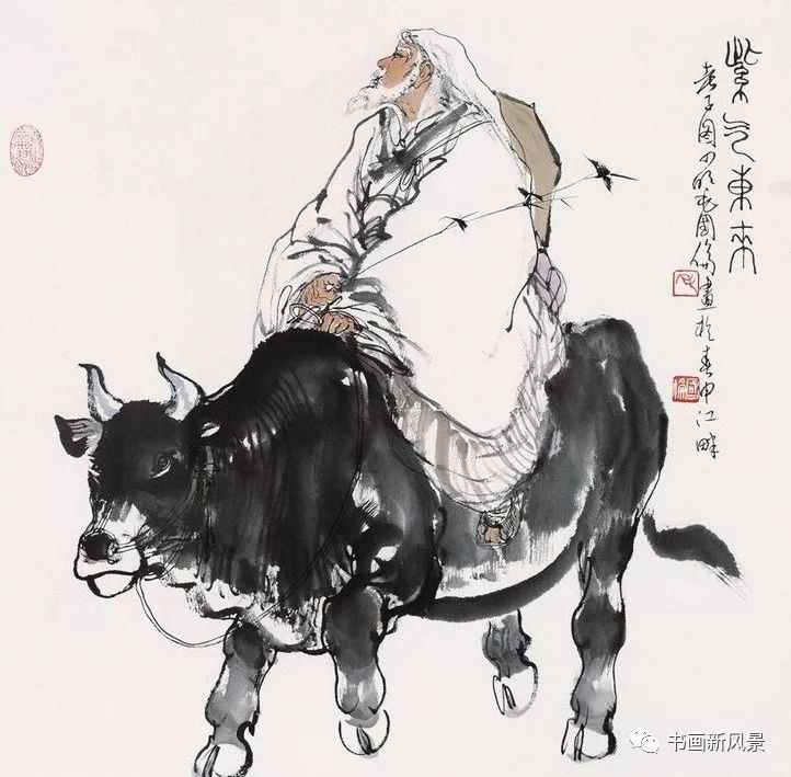 最吉祥的国画《紫气东来图》!一看就舒心!