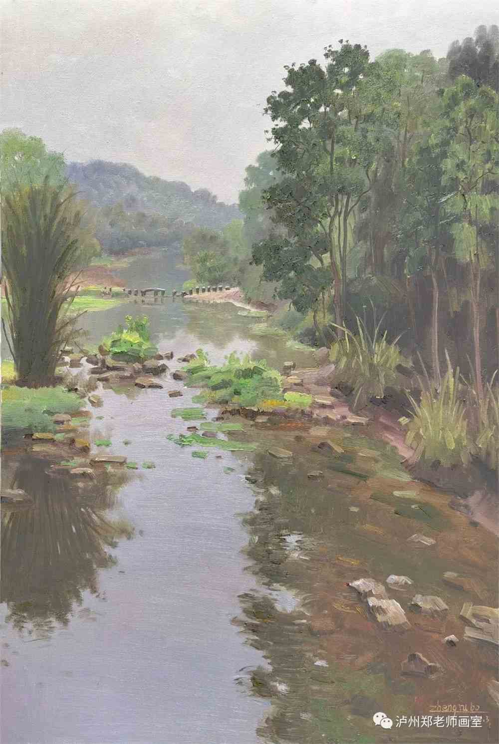 《春天的小河》60cmx90cm布面油画