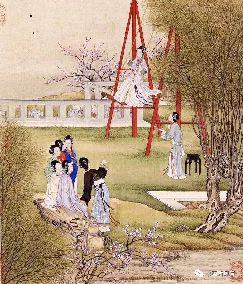 艺术 艺术自媒体 艺术号 国画教程大全 国画中的清明 荡秋千是古代