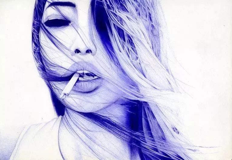用圆珠笔画素描也很美