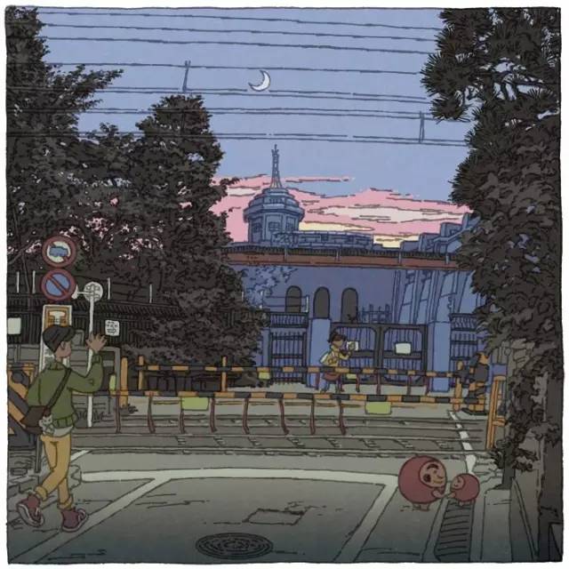 插画手法描绘东京街景,怎么画都这么好看 日本东京插画师 毕业于多摩