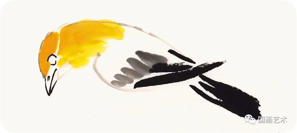 图文教程:写意黄鹂鸟画法_国画艺术_零二七艺考