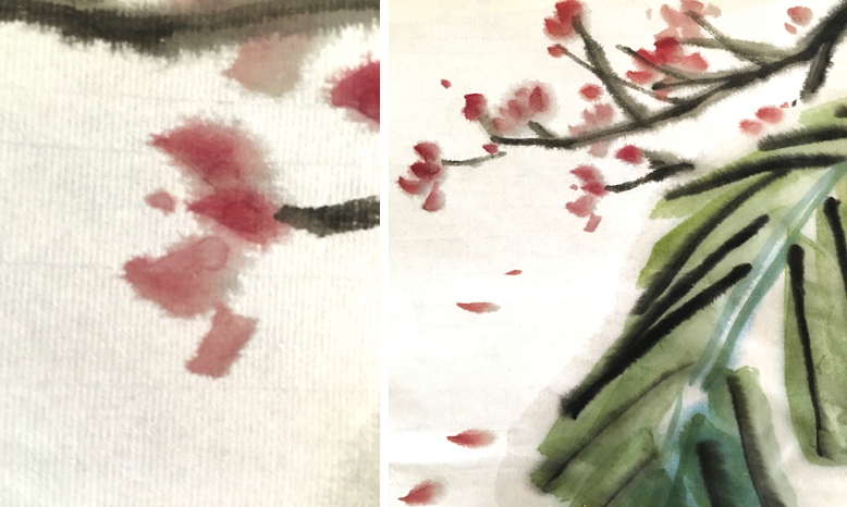 第六步:点出落下的花瓣.