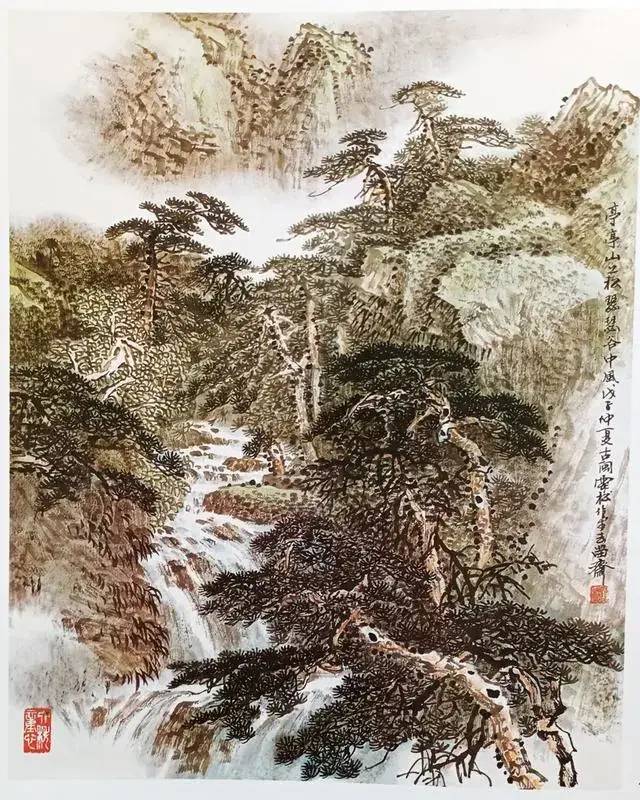 国画技法松树的各种画法图解