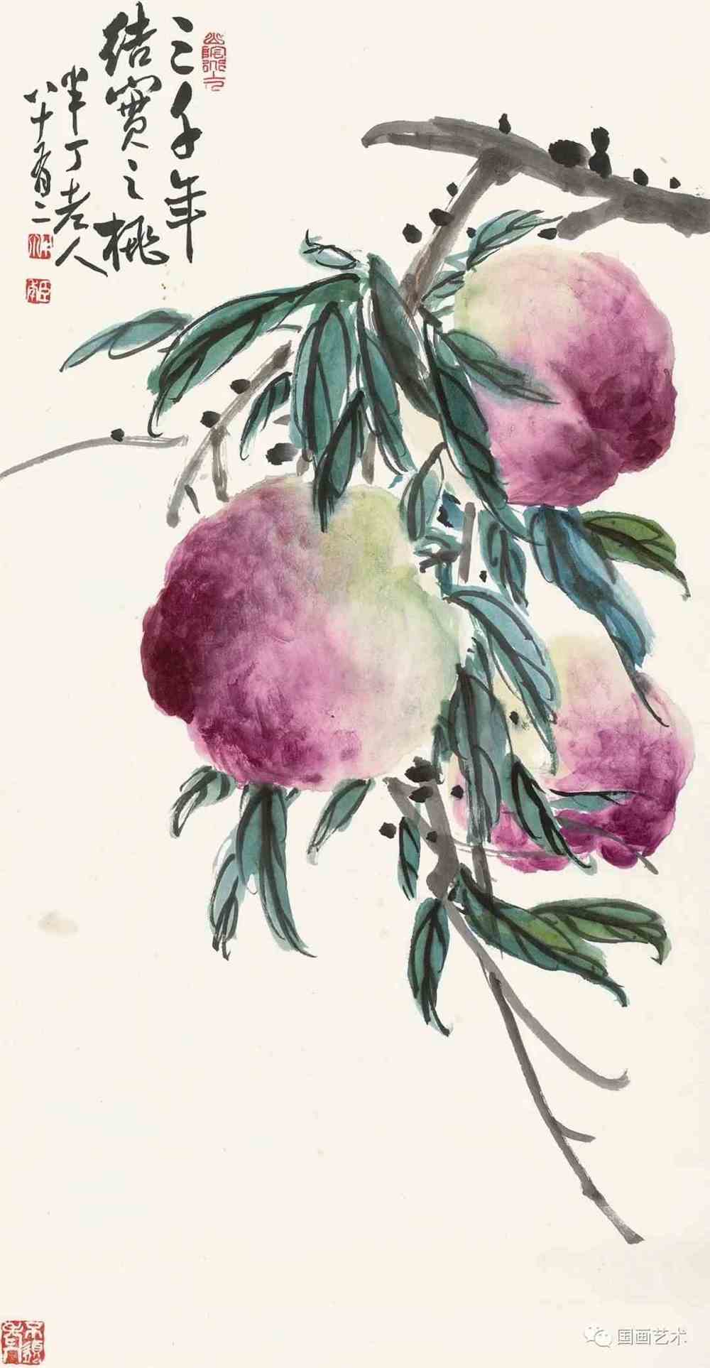 增福添寿现当代名家画寿桃