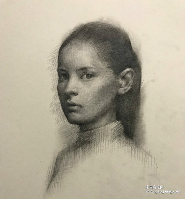 创意女性素描头像,素描头像作品欣赏