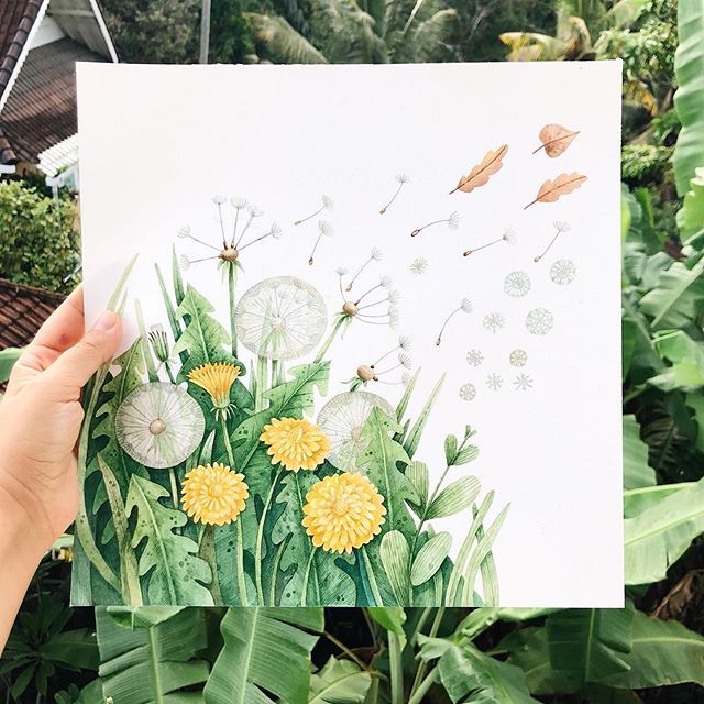 温暖治愈系水彩画作品超可爱的水彩插画图片集