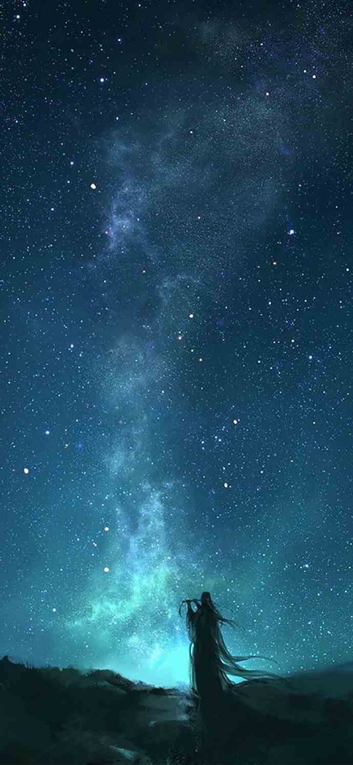 古风星空高清手机壁纸,古风星空锁屏美男淡雅