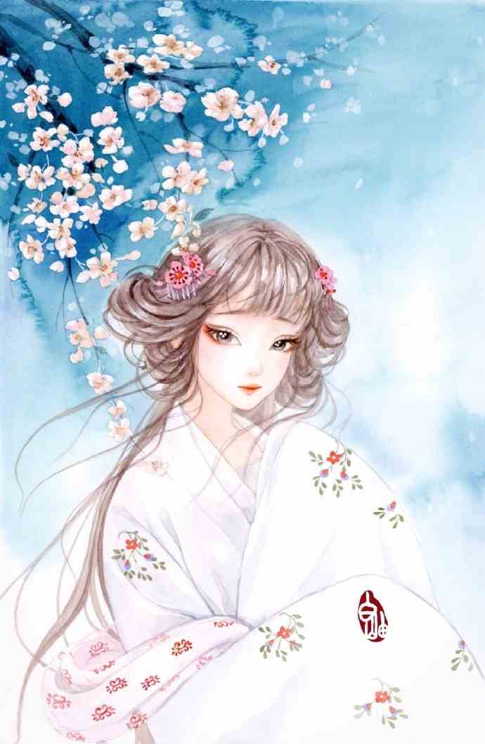 古风手绘图片唯美人物插画师白岫古风手绘作品