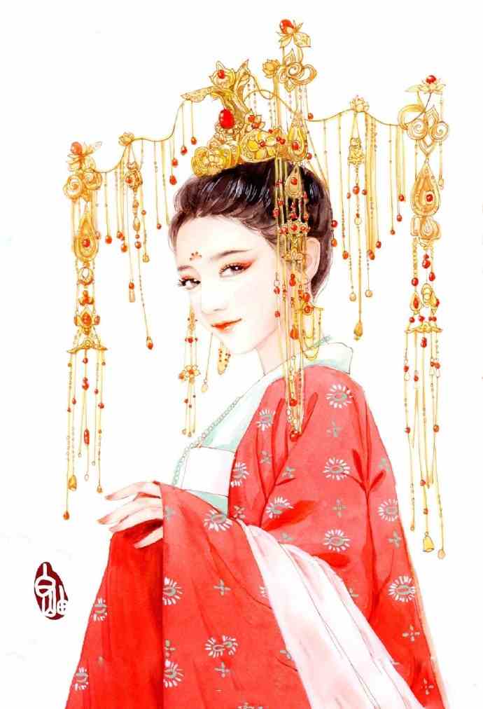古风手绘图片唯美人物,插画师白岫古风手绘作品