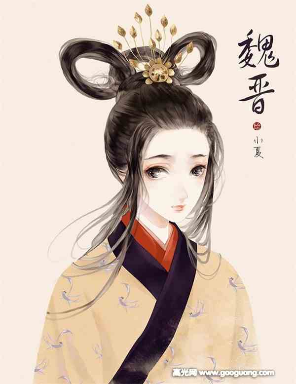 人物发型插画作品古装人物发型插画作品