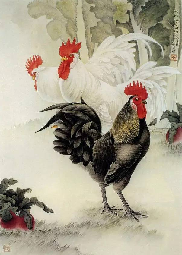 这些鸡画太美了