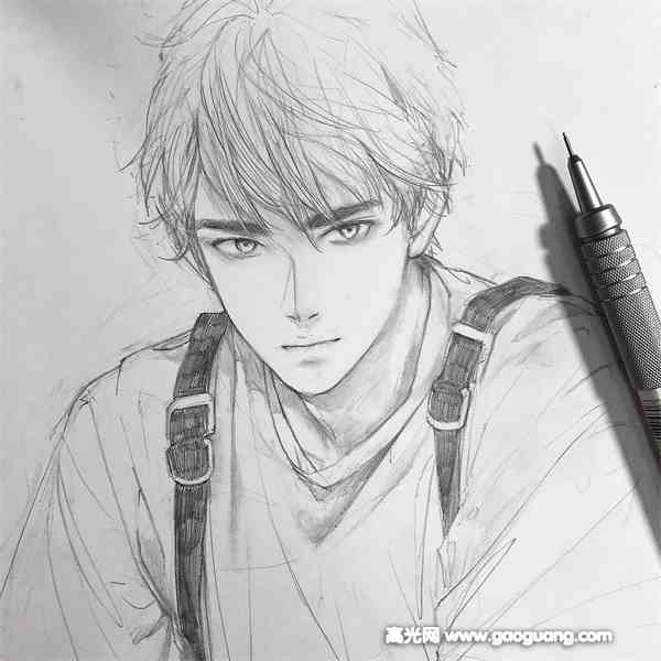 男生铅笔画手绘图片动漫男生铅笔画图片