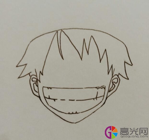 海贼王路飞简笔画教程一步一步教画帅气路飞