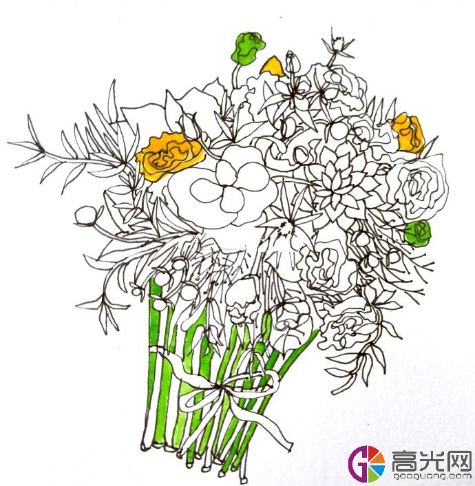 手捧花简笔画图片步骤一步一步教你画手捧花