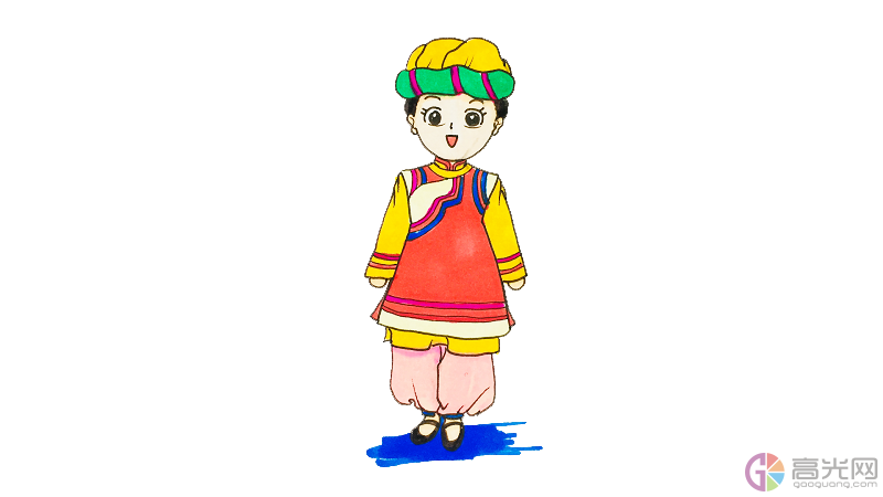 少数民族服饰简笔画
