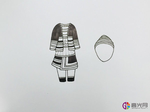基诺族服饰简笔画