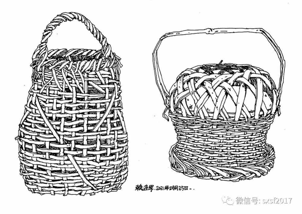 钢笔画竹编用品怎么画