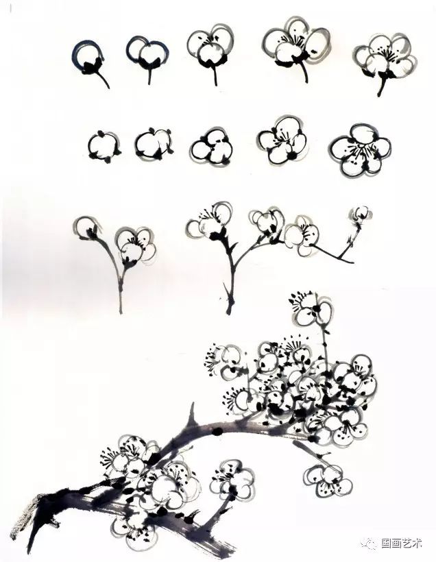 红梅勾点画法即勾勒填色法,是中国画常用的方法,简单易学,具体画法,先