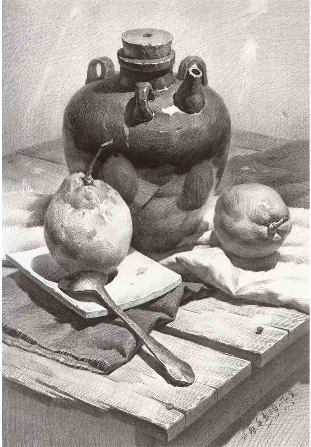 素描静物暗部画得一片黑,给你60分都给多了_素描学习入门_零二七艺考