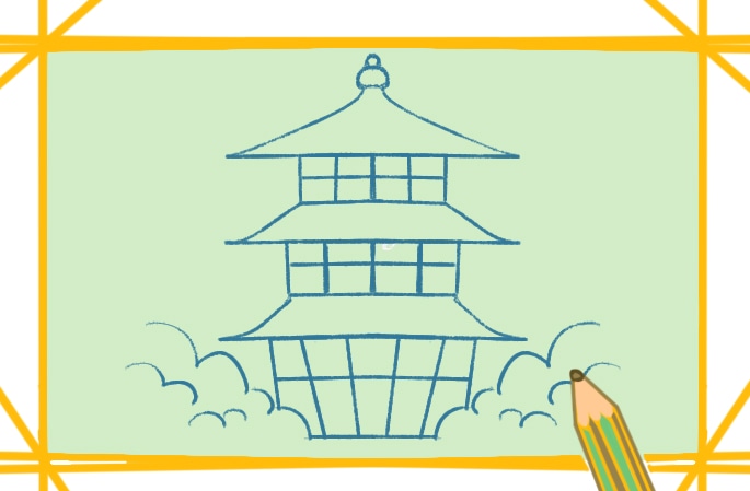 简单的高塔简笔画教程步骤图片_儿童简笔画_零二七艺考