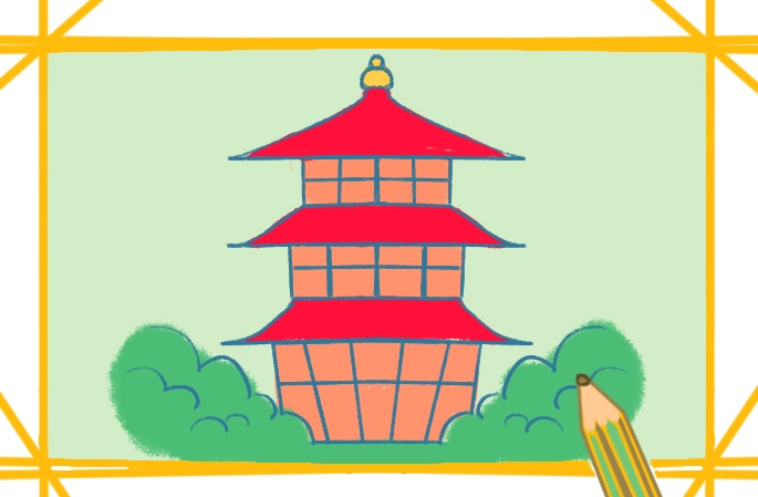 简单的高塔简笔画教程步骤图片
