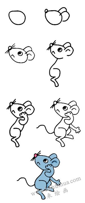 老鼠简笔画图片大全画法步骤详解动物简笔画