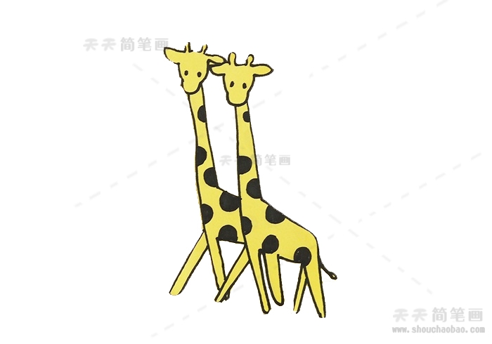 简笔画可爱小长颈鹿简笔画涂色长颈鹿最简单的简笔画怎么画