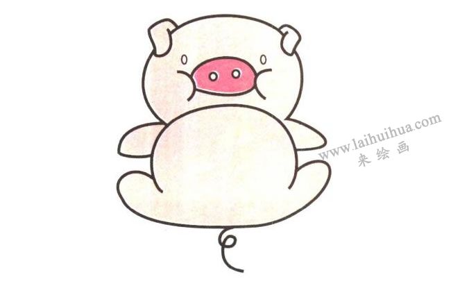 小猪儿童卡通画法步骤动物卡通画教程