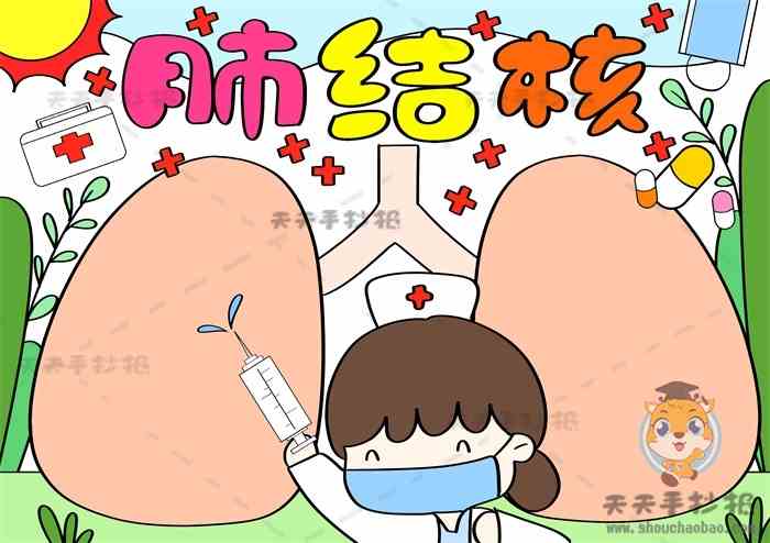 有关肺结核手抄报一等奖模板教程预防结核病手抄报第一名创意画法
