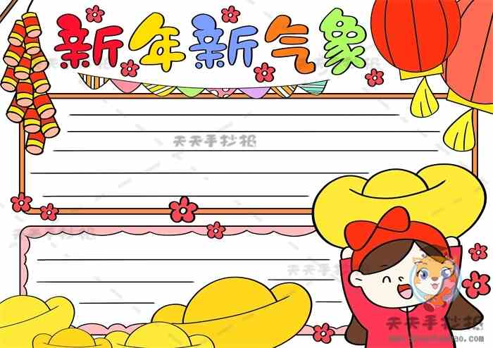 新年新气象手抄报怎么画简单又漂亮新年新气象手抄报模板教程