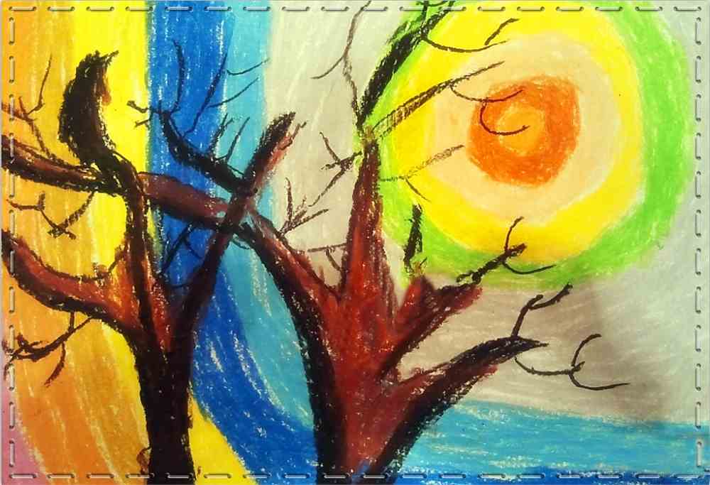 鸟的世界儿童画作品图片