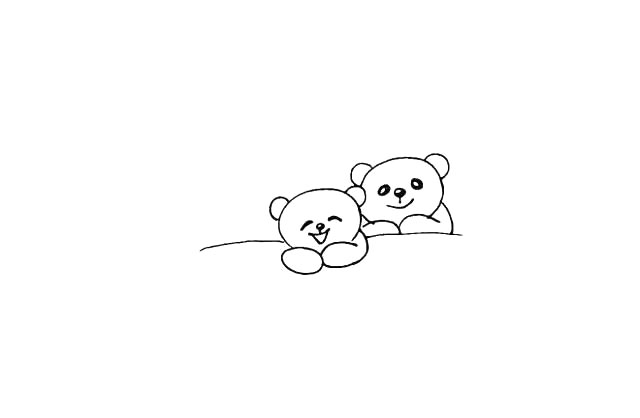小熊一家简笔画步骤详解