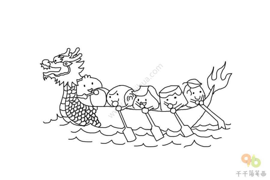 端午节赛龙舟简笔画龙舟简笔画