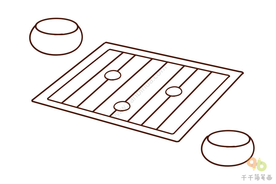 围棋简笔画图片教程生活用品简笔画
