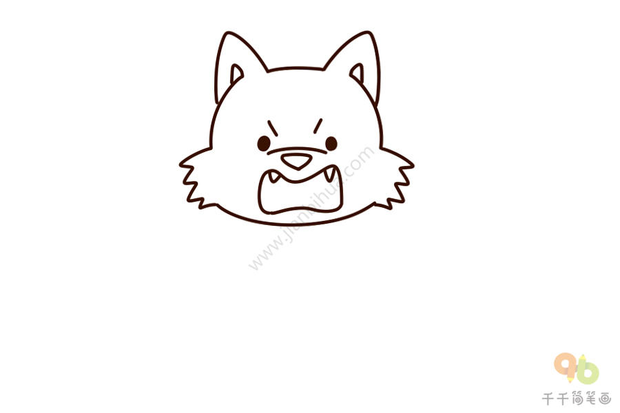 儿童填色画狼简笔画狼简笔画