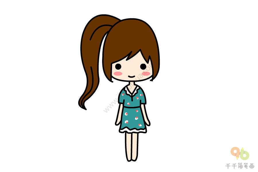 可爱的简笔画小女孩步骤图女孩简笔画