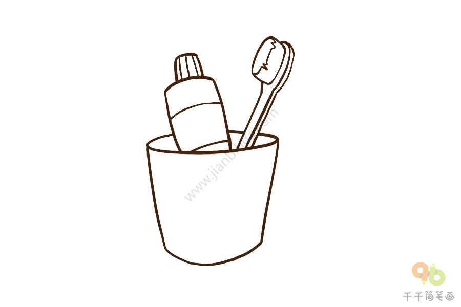 牙刷和牙膏简笔画生活用品简笔画