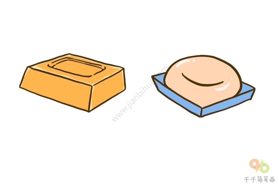 卫生间用品香皂简笔画生活用品简笔画