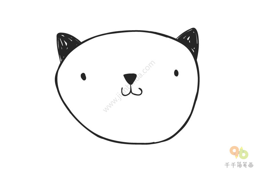 红脸蛋猫咪简笔画步骤图动物头像简笔画