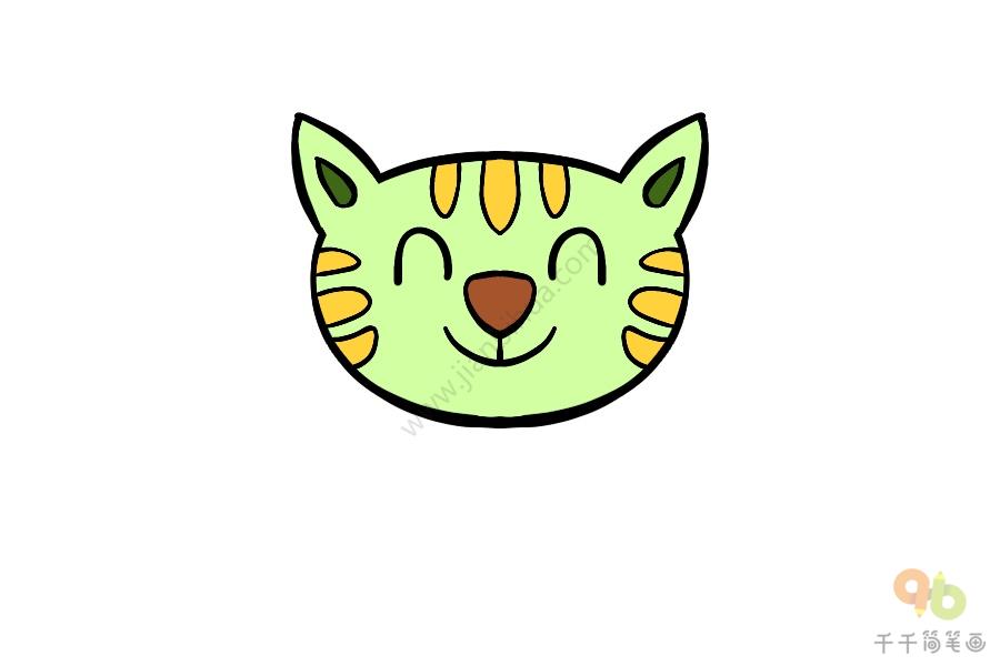 q版小花猫头像简笔画花朵简笔画