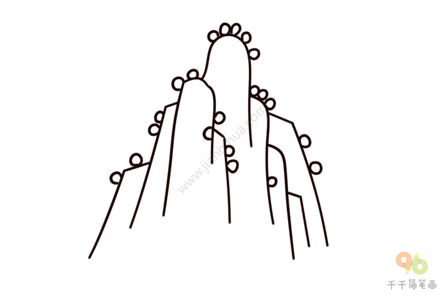 重山简笔画步骤图自然简笔画
