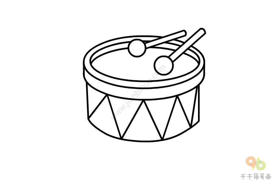 简笔画鼓简笔画乐器简笔画