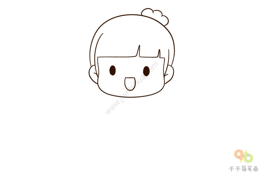 秋天的小女孩吃螃蟹简笔画女孩简笔画