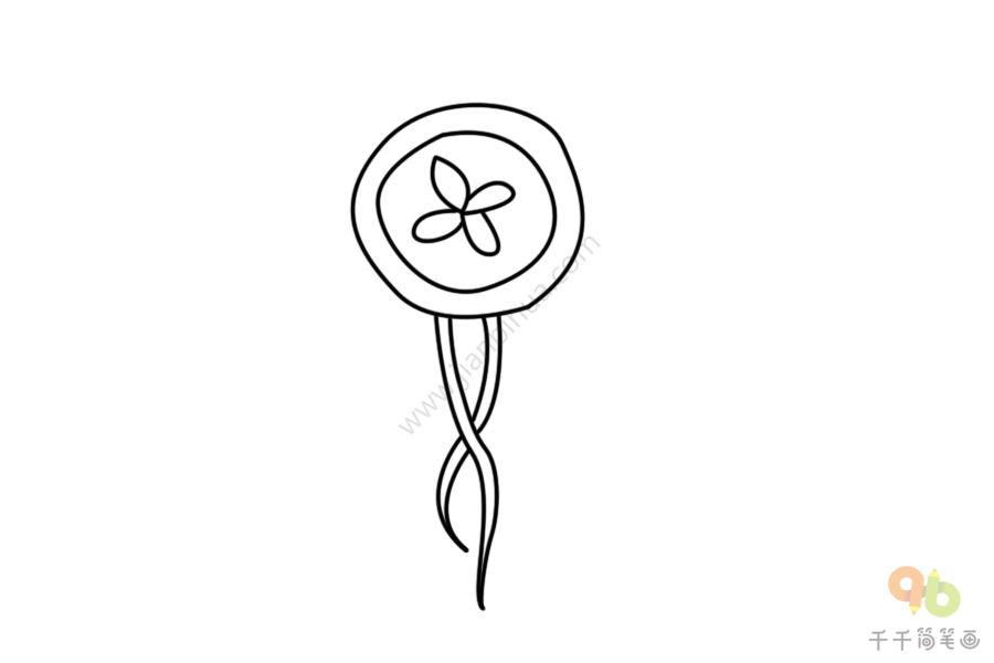 花纽扣简笔画生活用品简笔画