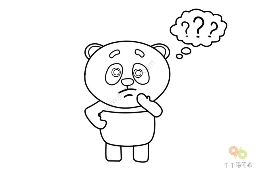 简笔画疑惑的熊猫表情包表情包简笔画
