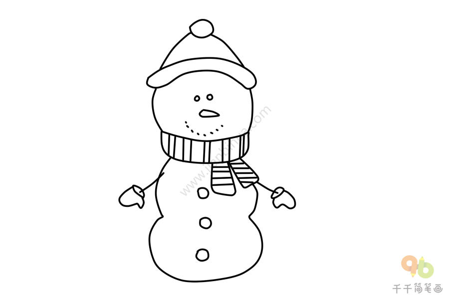 可爱的雪人简笔画画法雪人简笔画
